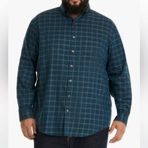 Van Heusen 5XLB Shirt Wrinkle Free Poplin Long Sleeve Dress Turquoise Seabed NWT